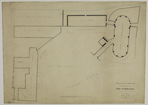 216859 Plattegrond van een gedeelte van het gebouwencomplex van de koperpletterij van De Heus, gelegen tussen de ...